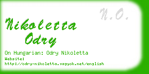 nikoletta odry business card